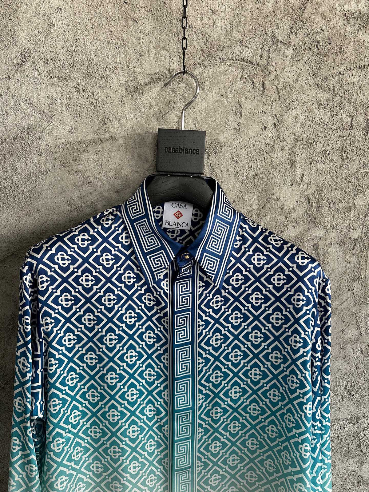 Casablanca Jacquard Silk Long-Sleeved Shirt