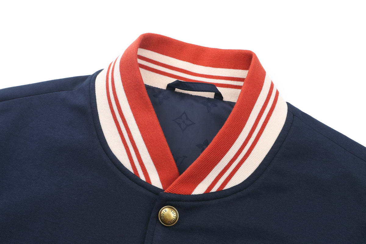 LV Embroidered Baseball Jacket