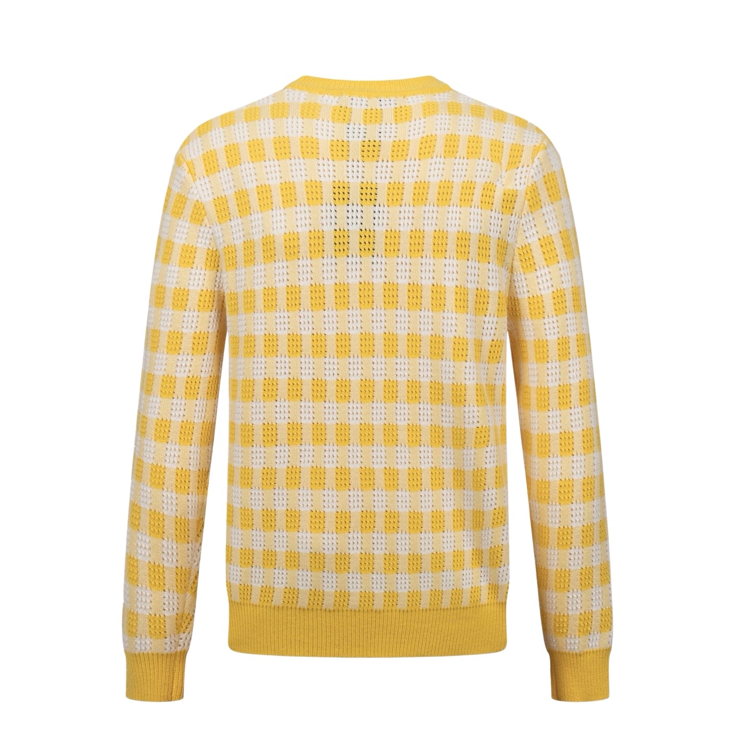 LV Perforated Checkered Tweed Crew Neck Sweater