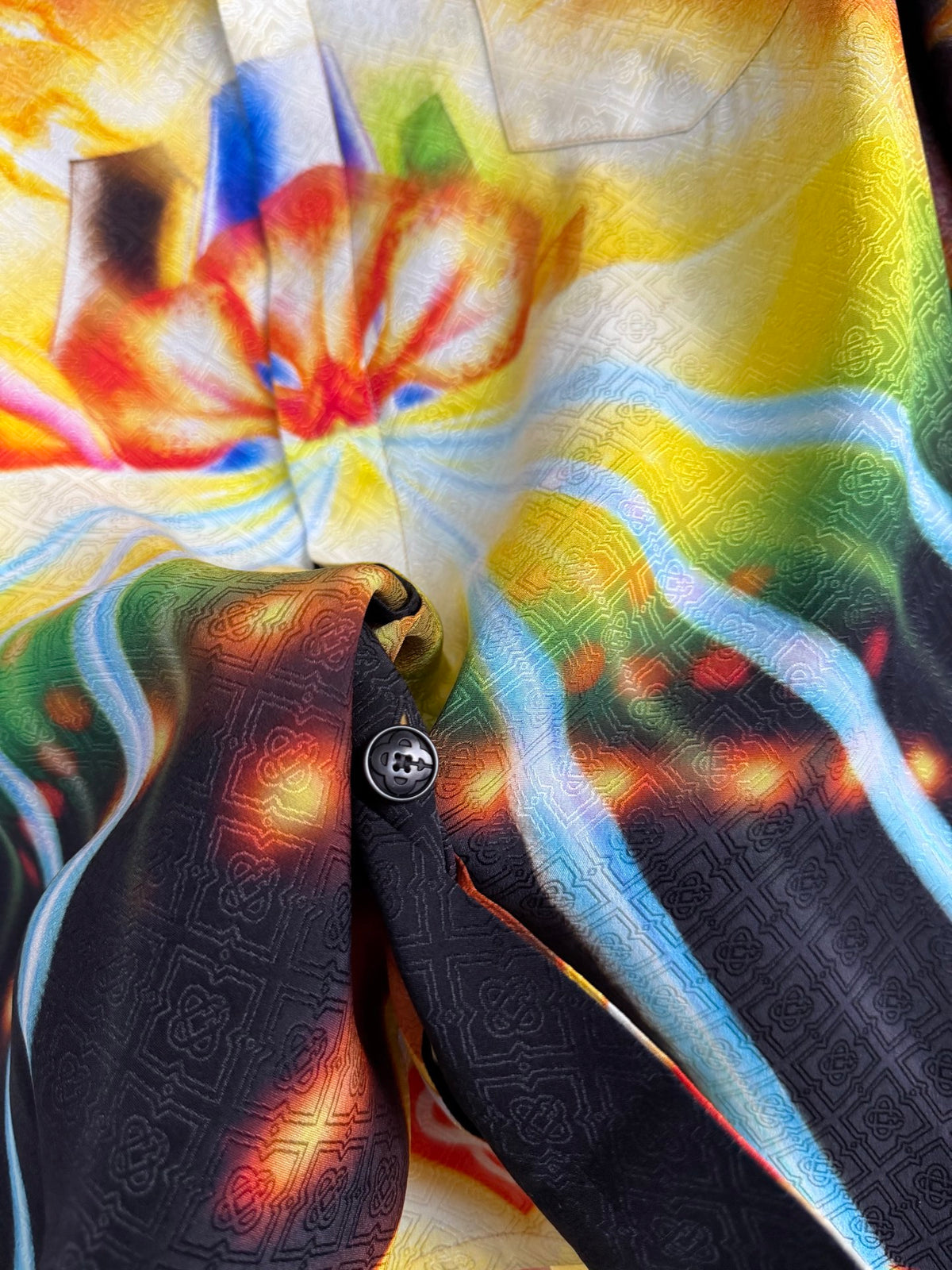 Casablanca Jacquard Silk Long-Sleeved Shirt