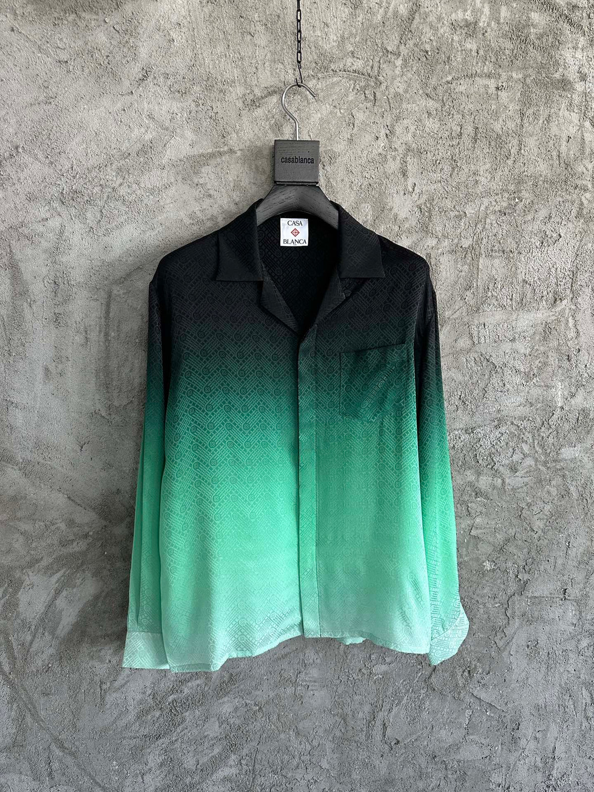 Casablanca Jacquard Silk Long-Sleeved Shirt
