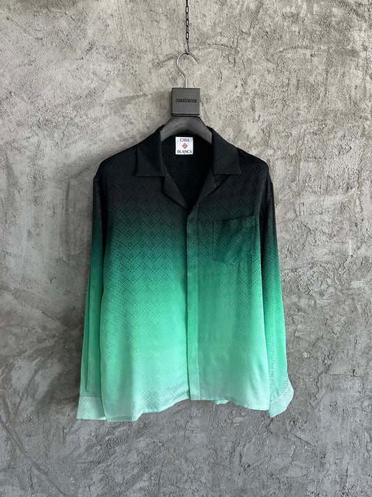 Casablanca Jacquard Silk Long-Sleeved Shirt