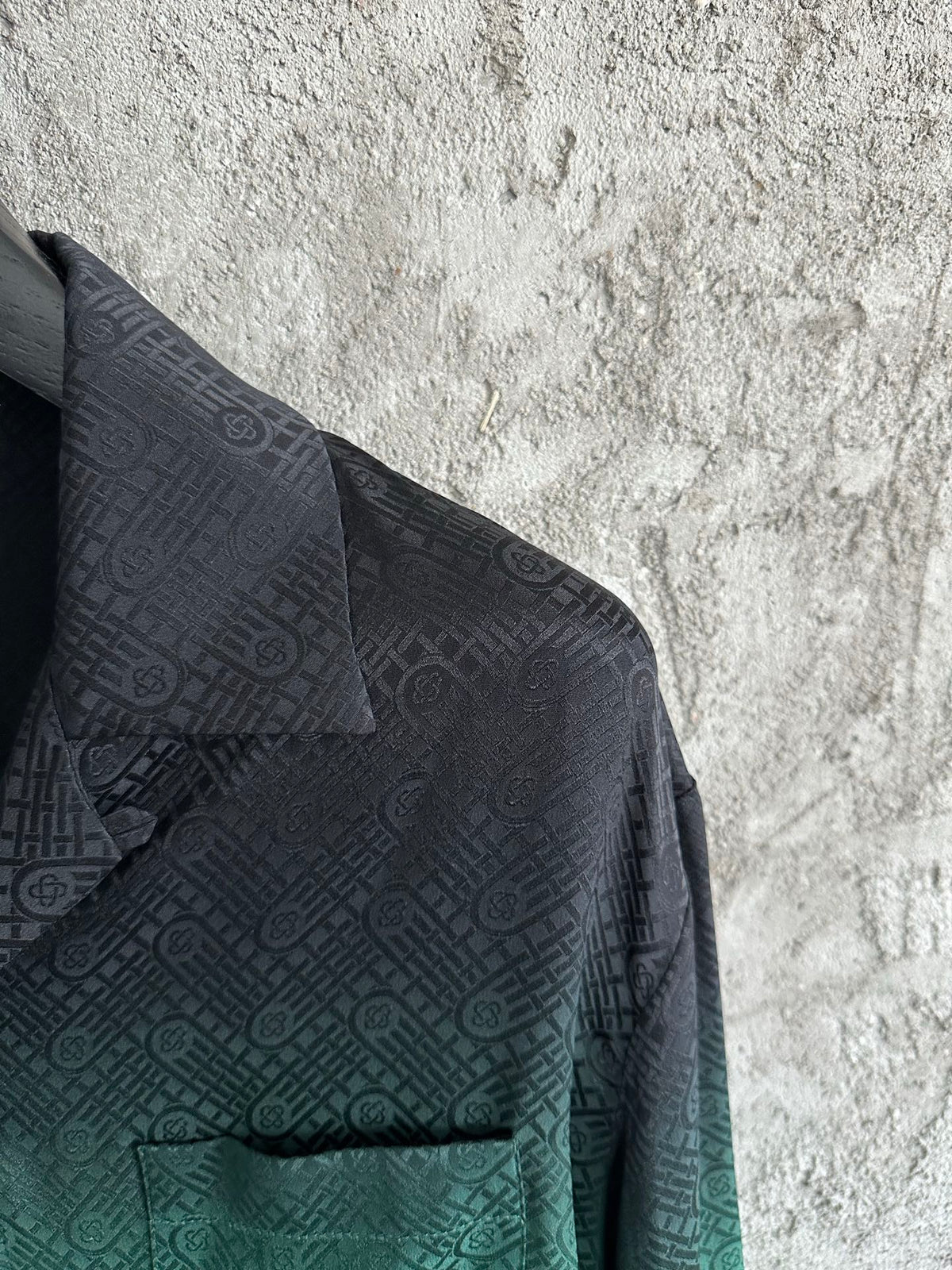 Casablanca Jacquard Silk Long-Sleeved Shirt