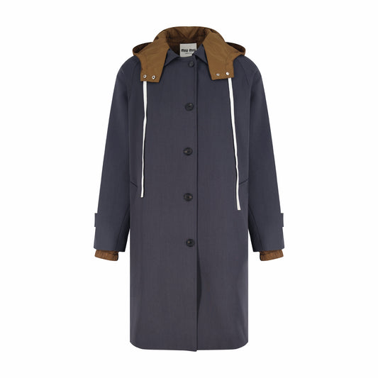 MiuMiu Yellow Hat Mid-Length Jacket Trench Coat