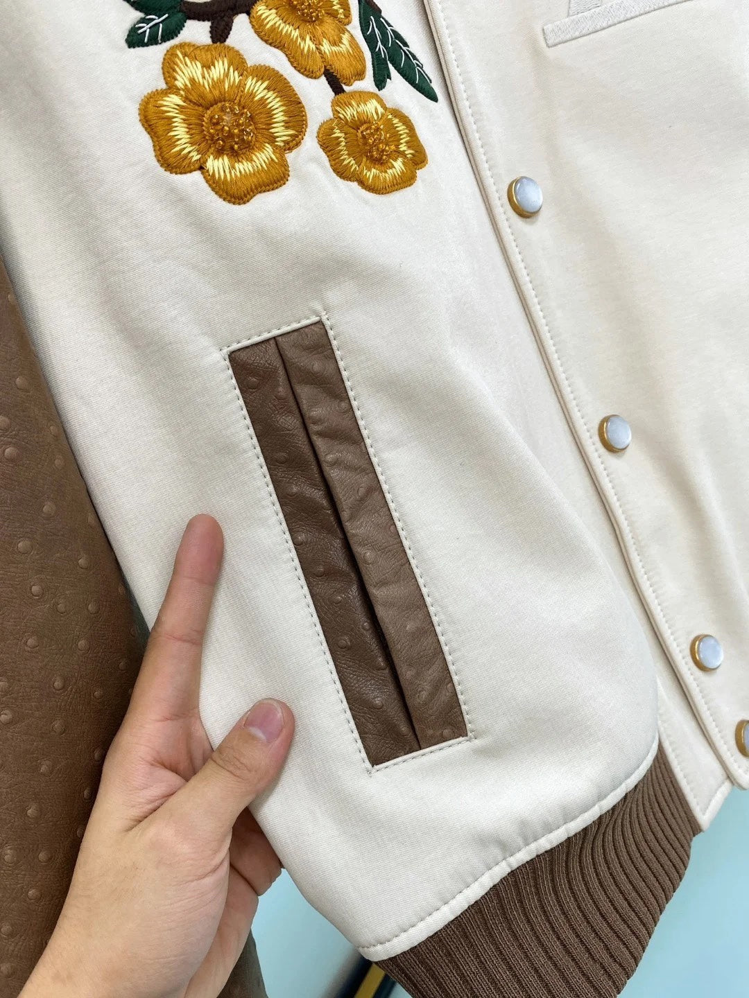 LV Heavy-Duty Embroidered Ostrich Leather Jacket