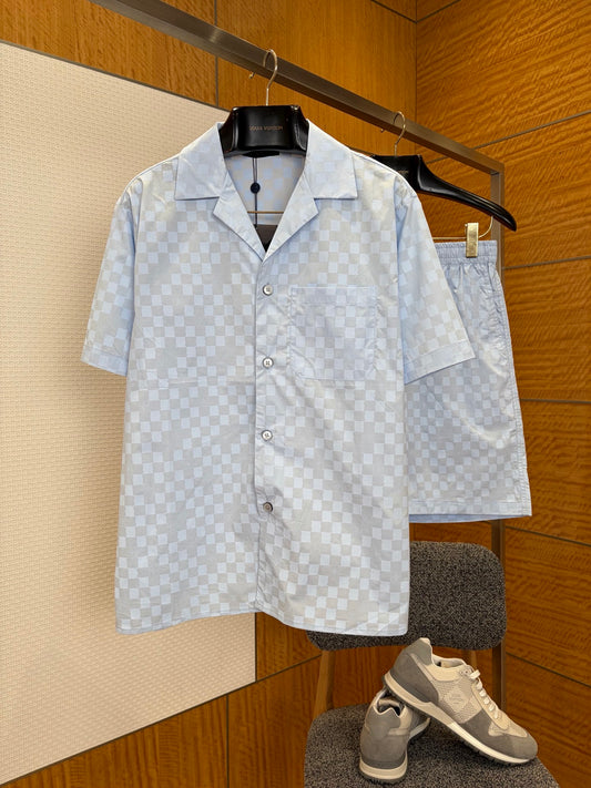 LV Casual Short-Sleeve Shirt & Short Set