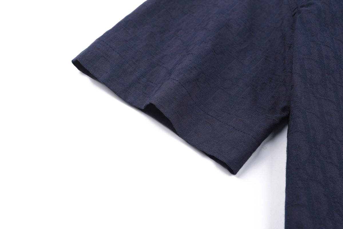 Dior Subtle Pattern & 3D Jacquard Short Sleeve Shirt