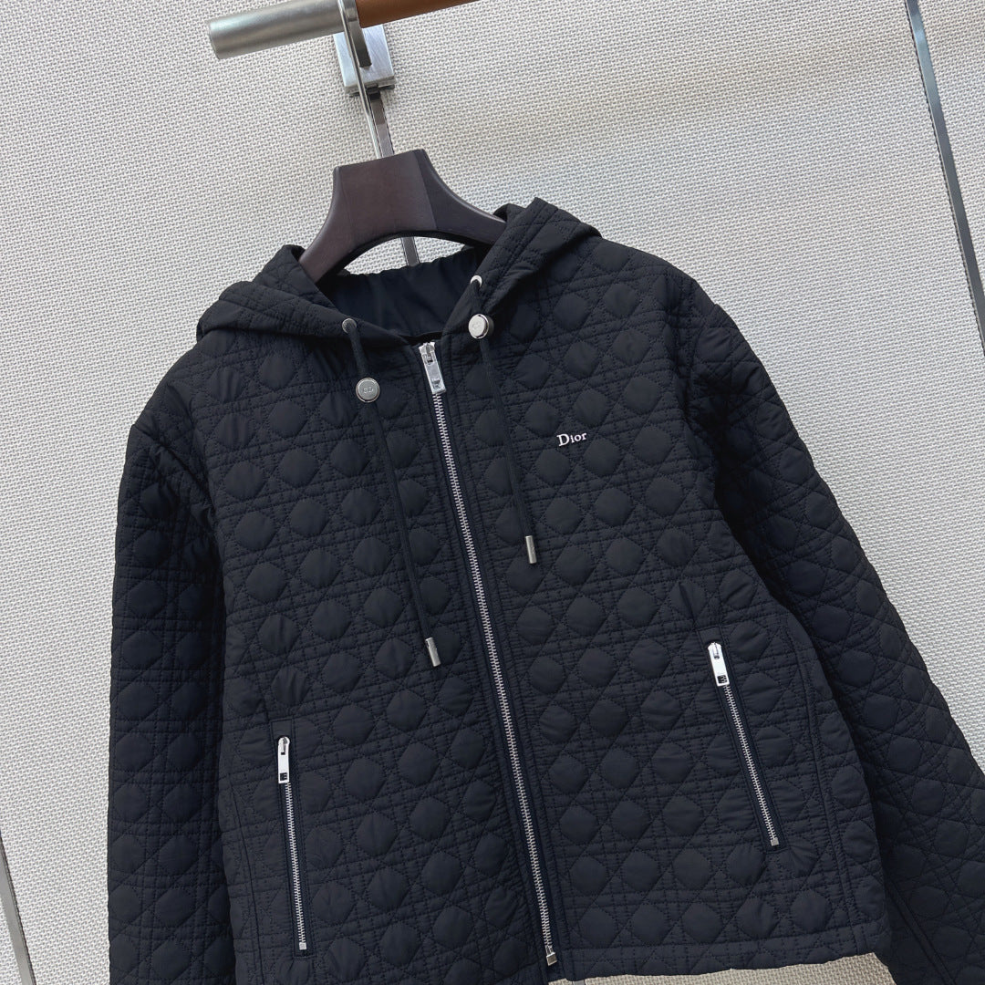 Dior Diane Wanna Get Quilted Hooded Cotton Jacket