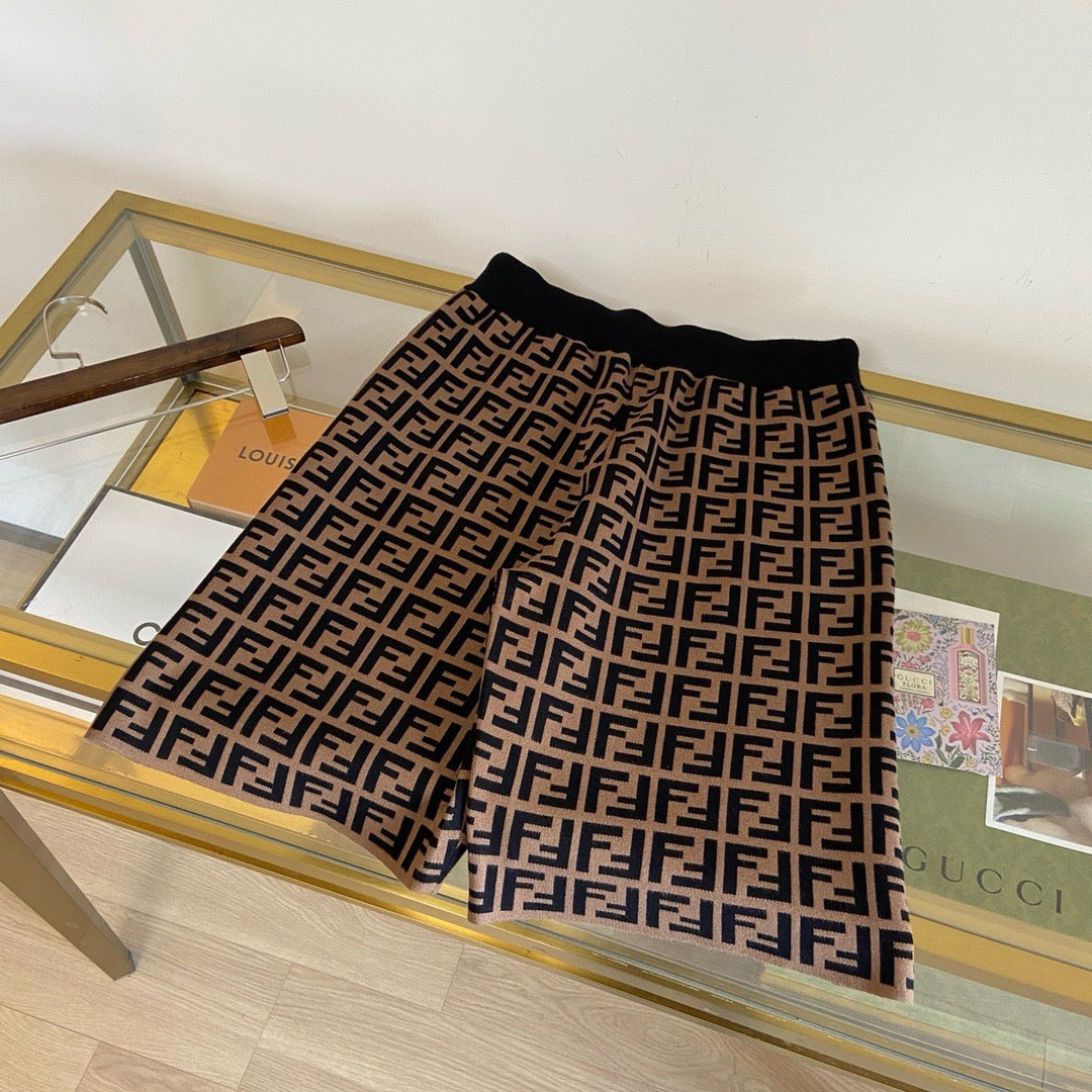 Fendi Monogram Knitted Casual Shorts