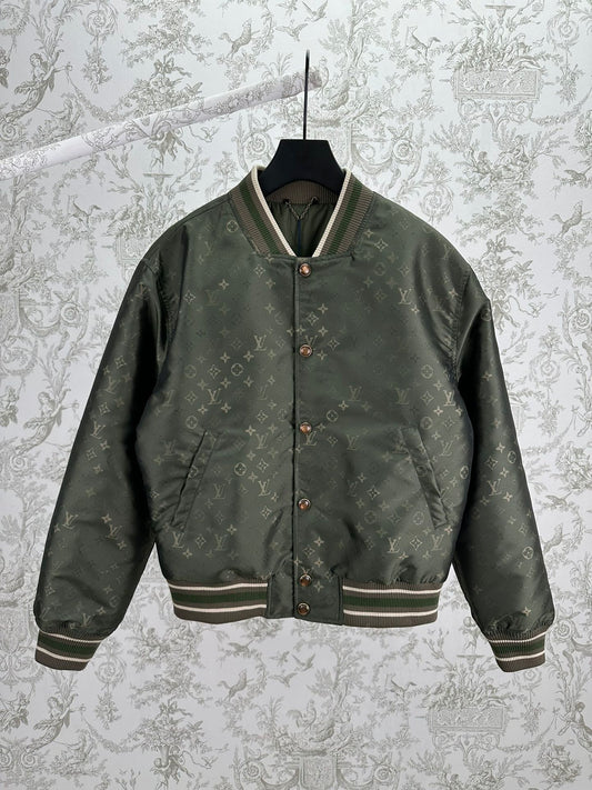 LV Monogram all-over camouflage cotton bomber jacket