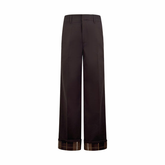 LV Plaid Pants with Turn-Up Legs