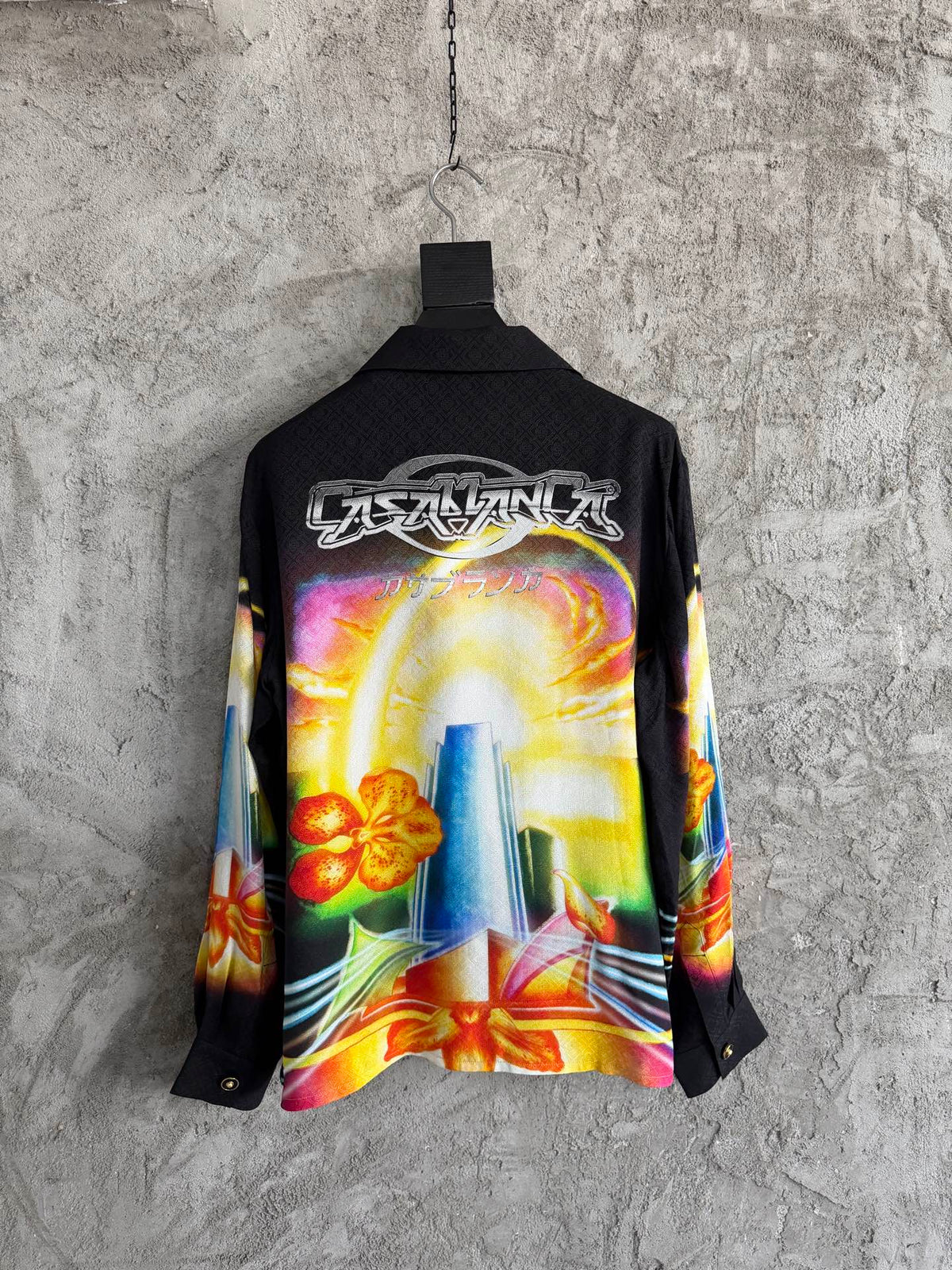 Casablanca Jacquard Silk Long-Sleeved Shirt