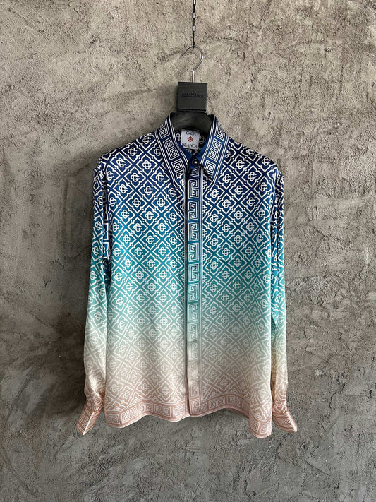 Casablanca Jacquard Silk Long-Sleeved Shirt