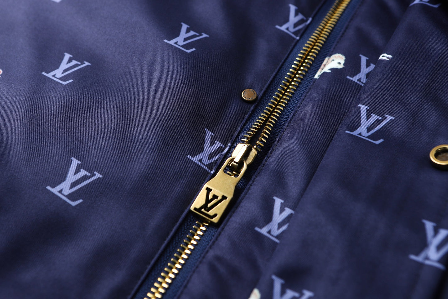 LV Corduroy Lapel Animal Print Jacket