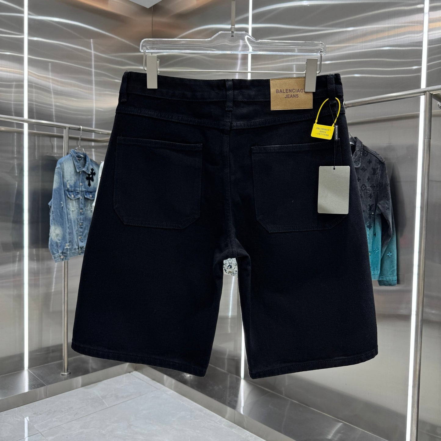 Balenciaga Embroidered Denim Shorts