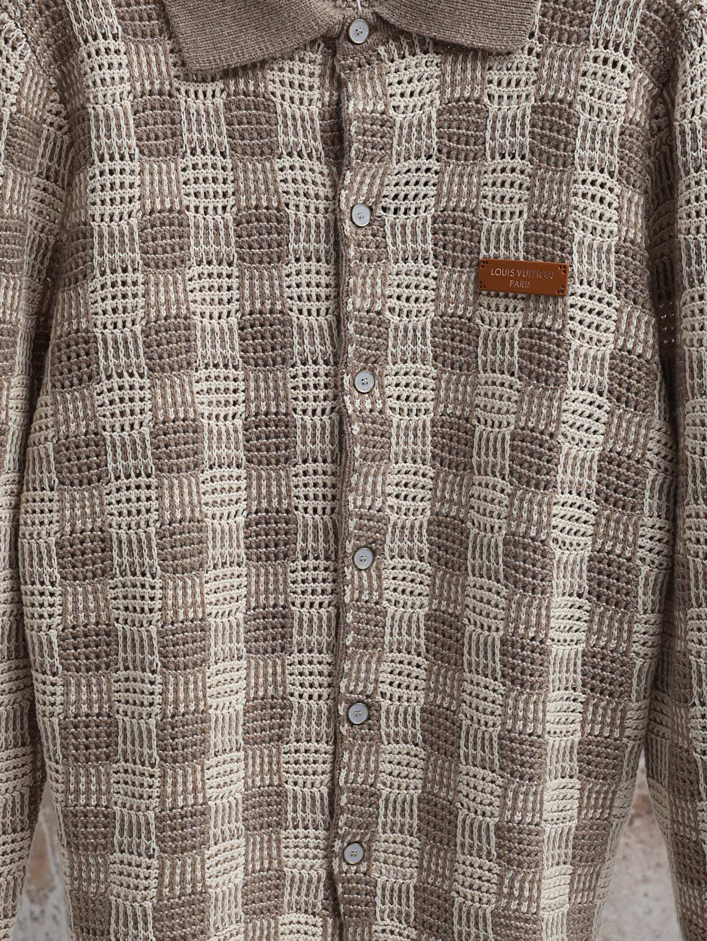 LV Tweed Jacquard Button-down Sweater