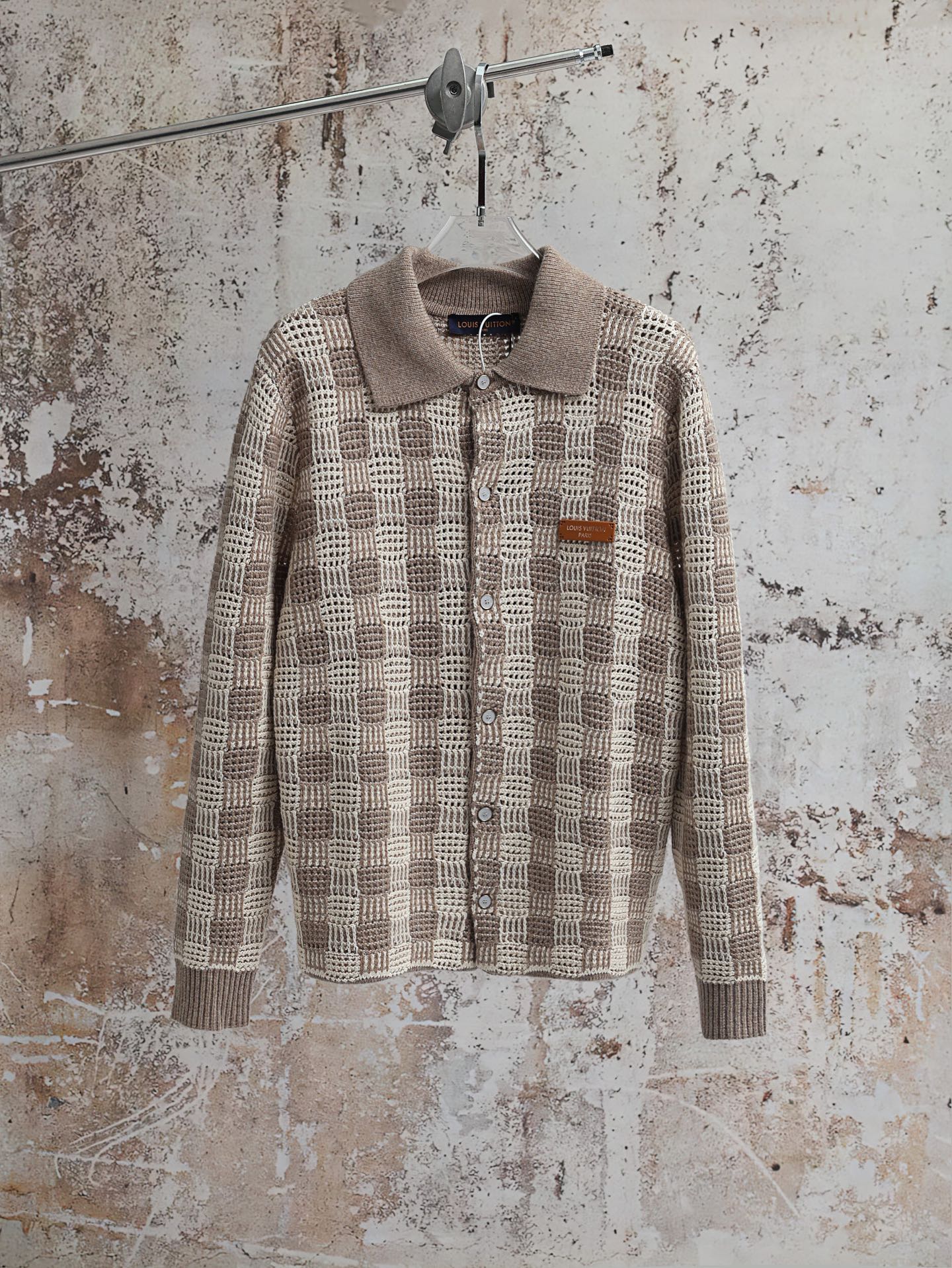 LV Tweed Jacquard Button-down Sweater
