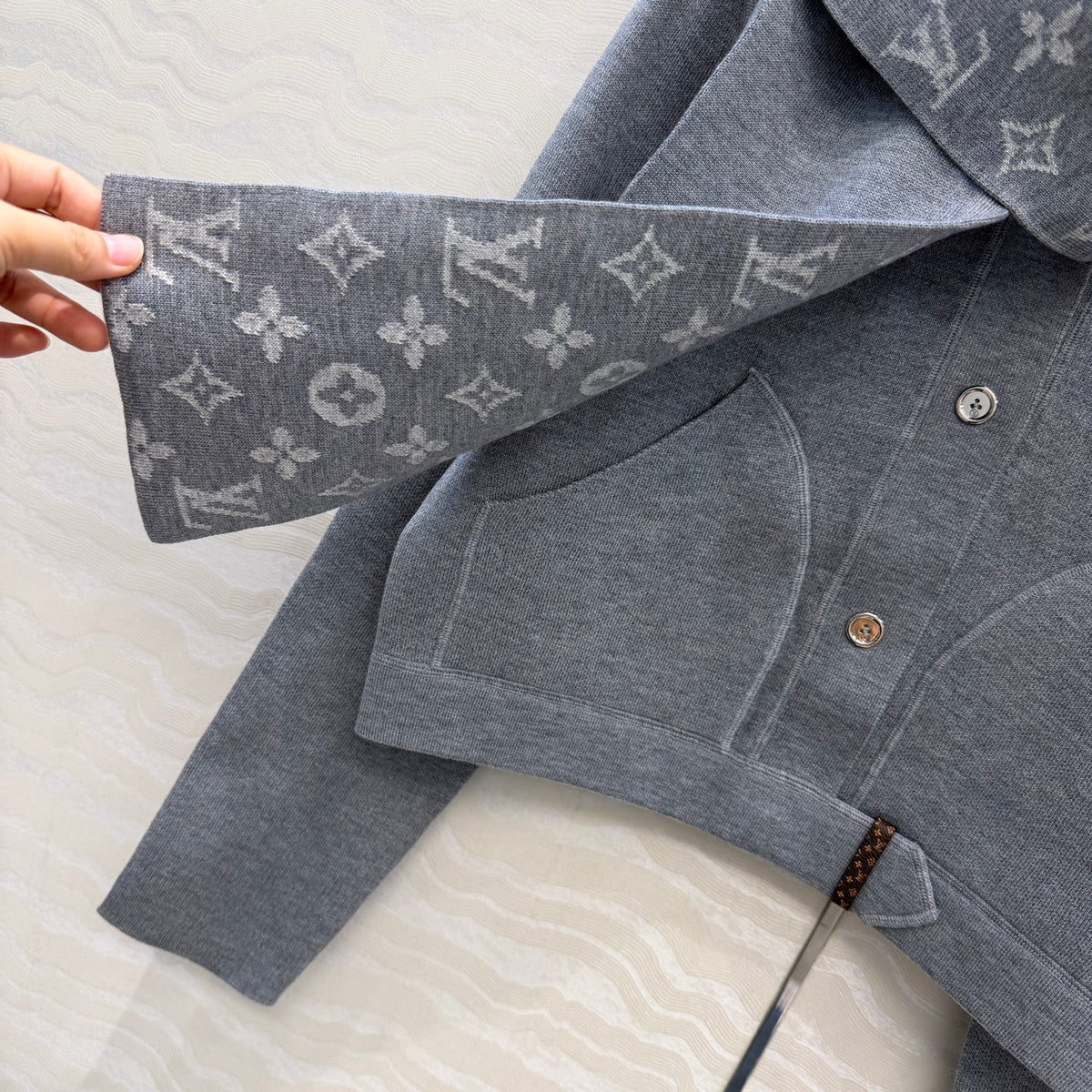 LV Monogram Inlaid Two-Tone Patterned Jacket Women's