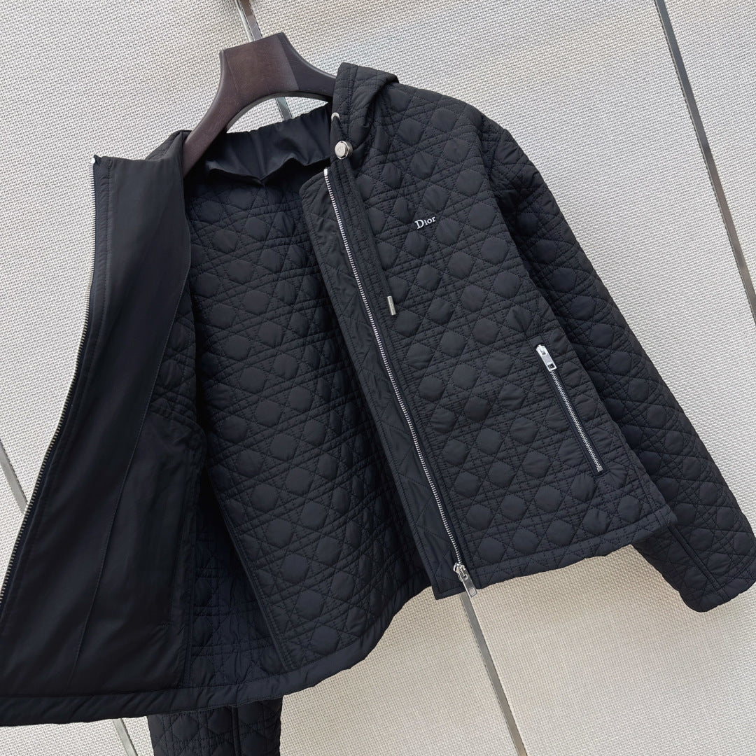 Dior Diane Wanna Get Quilted Hooded Cotton Jacket