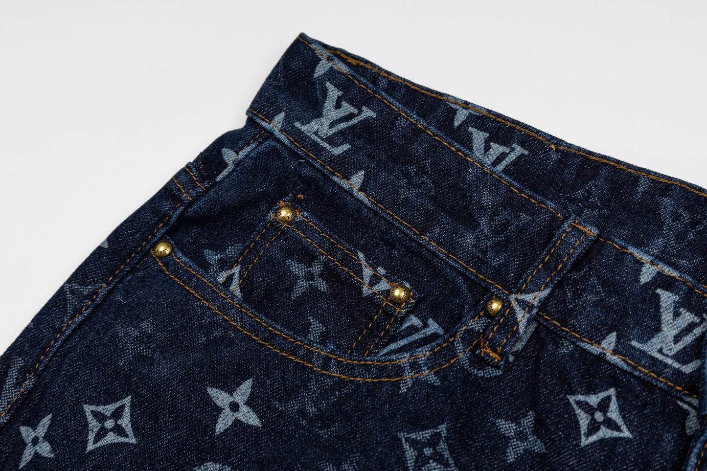 LV Denim Straight-Leg Jeans