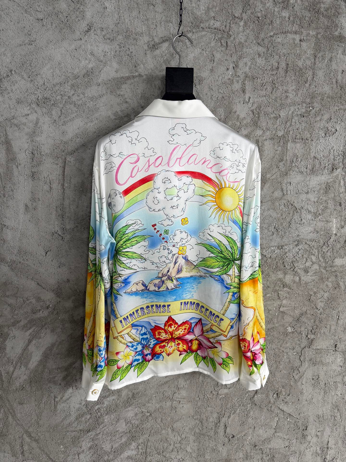 Casablanca Jacquard Silk Long-Sleeved Shirt