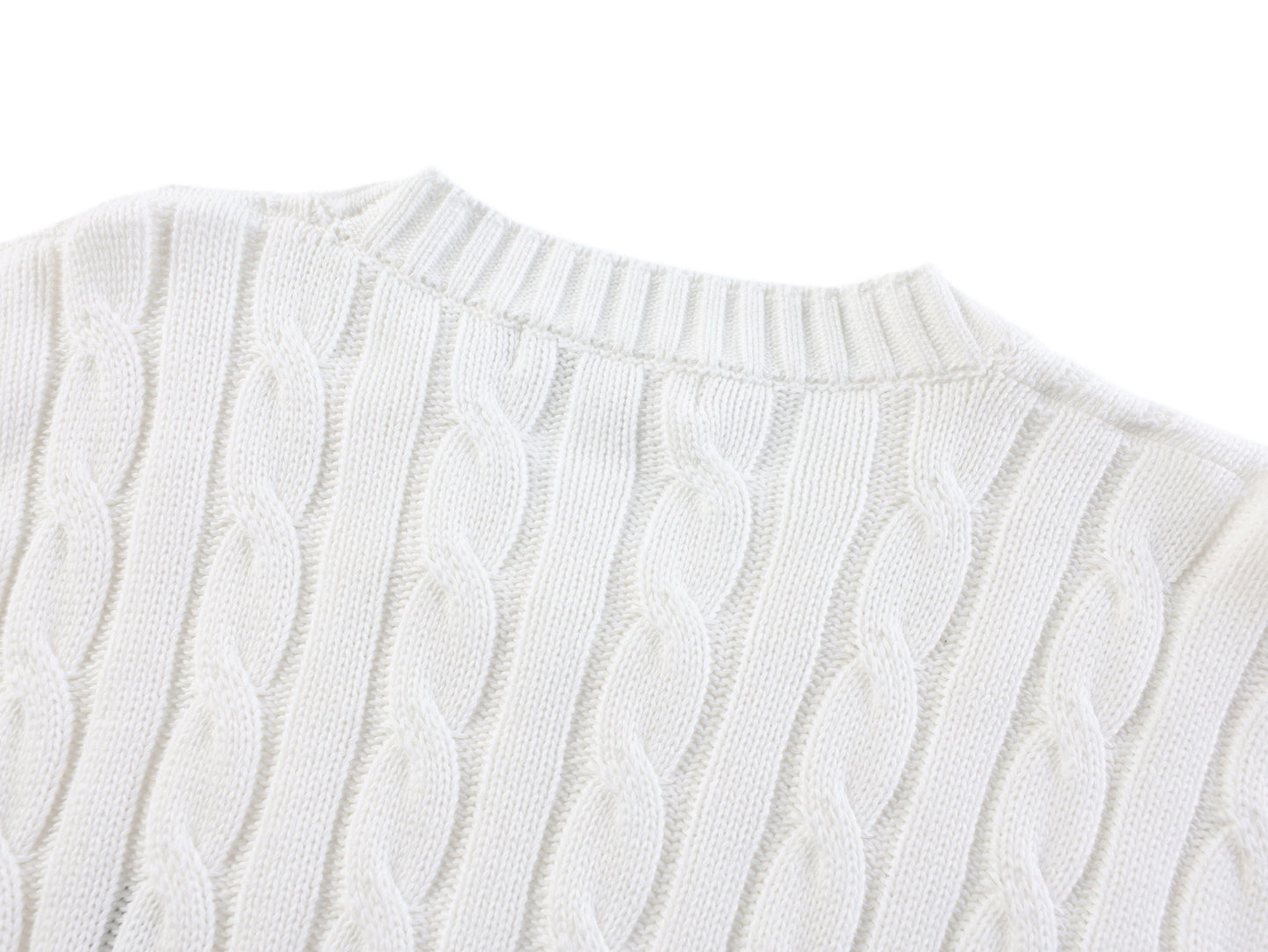 Prada Embroidered Cable Knit Sweater