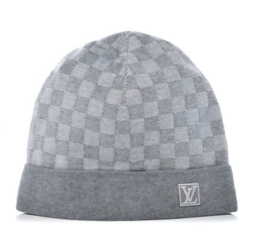 LV BEANIE CHECKERED BOARD