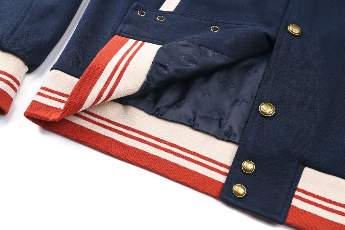 LV Embroidered Baseball Jacket