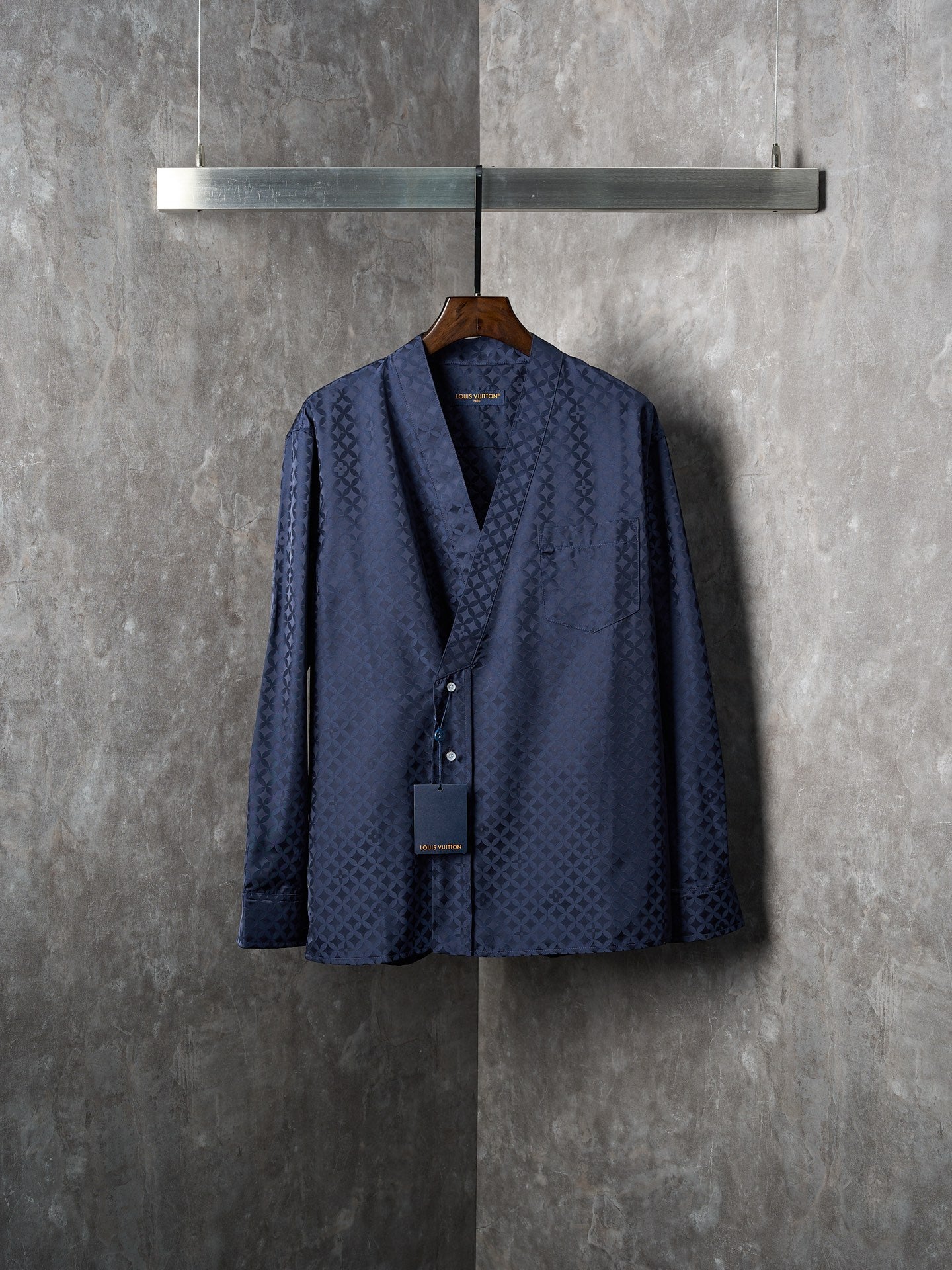 1V Nigo Collaboration Series Four-Leaf Clover Jacquard Kimono-Style Long-Sleeved Shirt