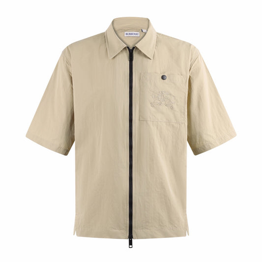Burberry Knitted Embroidered Zip Shirt