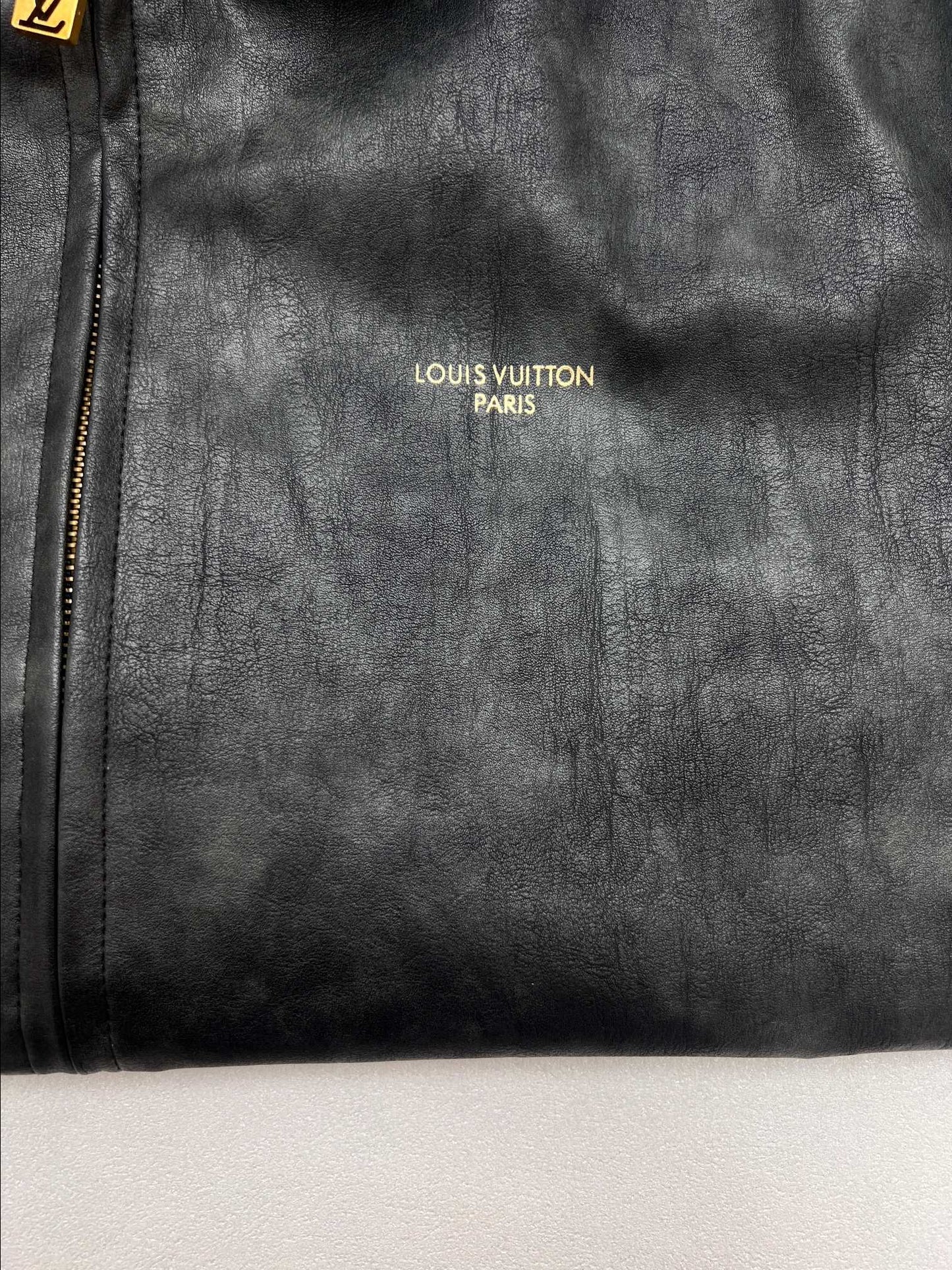 LV Print Washed Leather Jacket