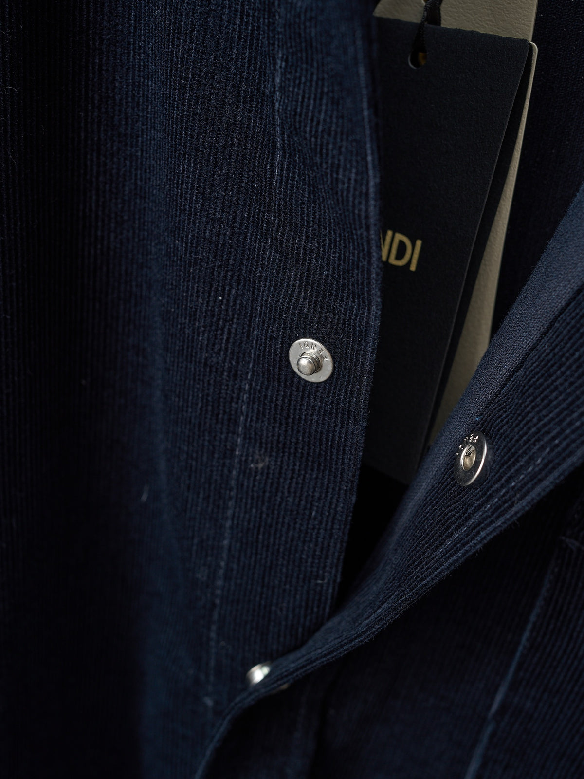 Fendi Corduroy Embossed Embroidered Long-Sleeved Shirt