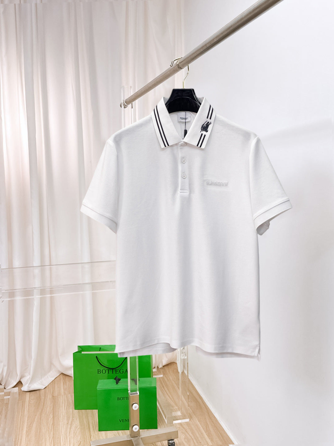 Burberry Embroidered Collar Polo Shirt