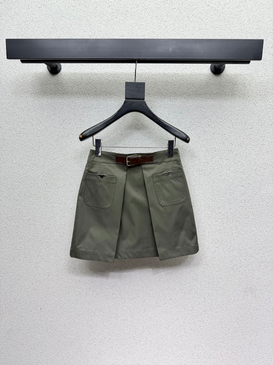 LV Military Green Mid Skirt - Women's