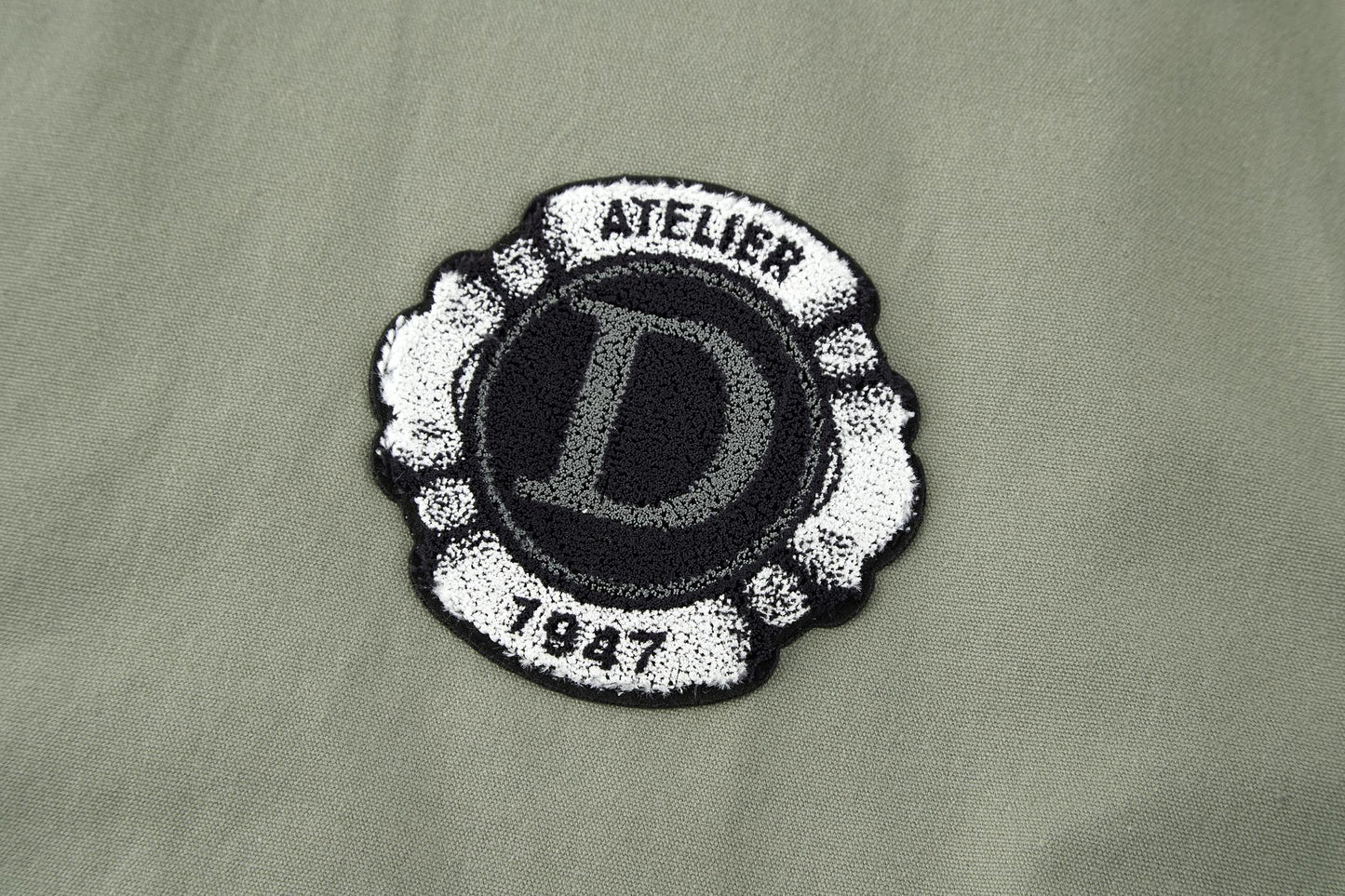 Dior Embriodered Baseball Jacket with Badge (Off-White)