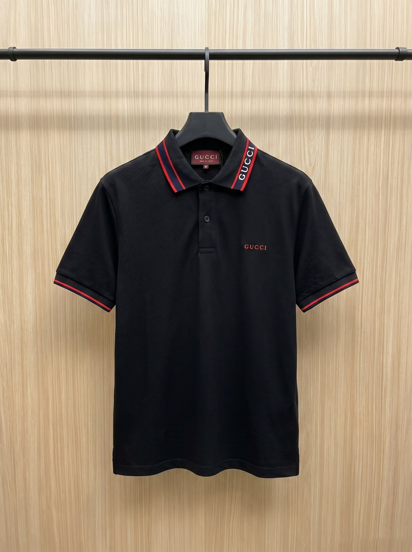 Gucci Embroidered Collar Polo Shirt