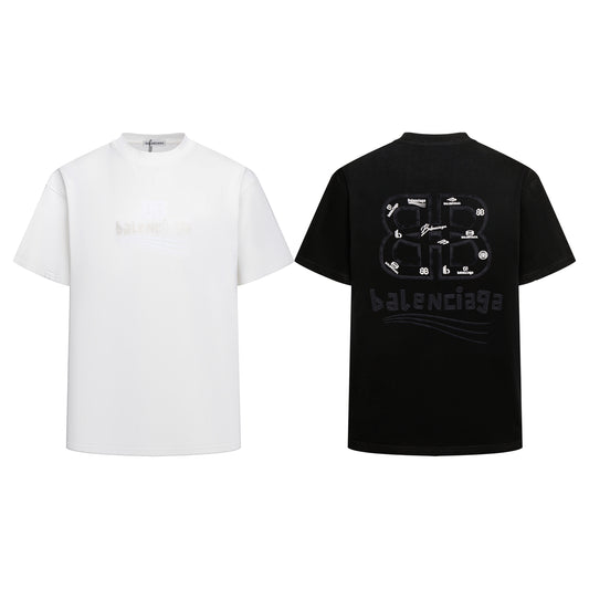 Balenciaga Wave Light-Reflecting Embroidered T-Shirt