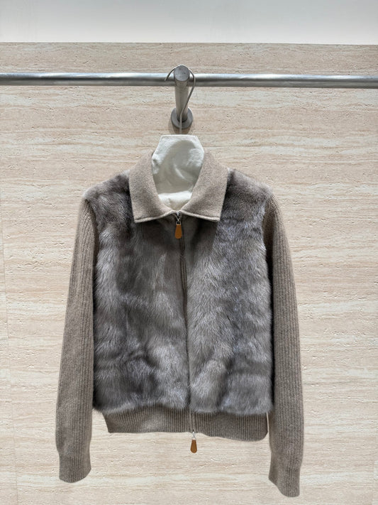 Loro Piana Mink-Trimmed Jacket