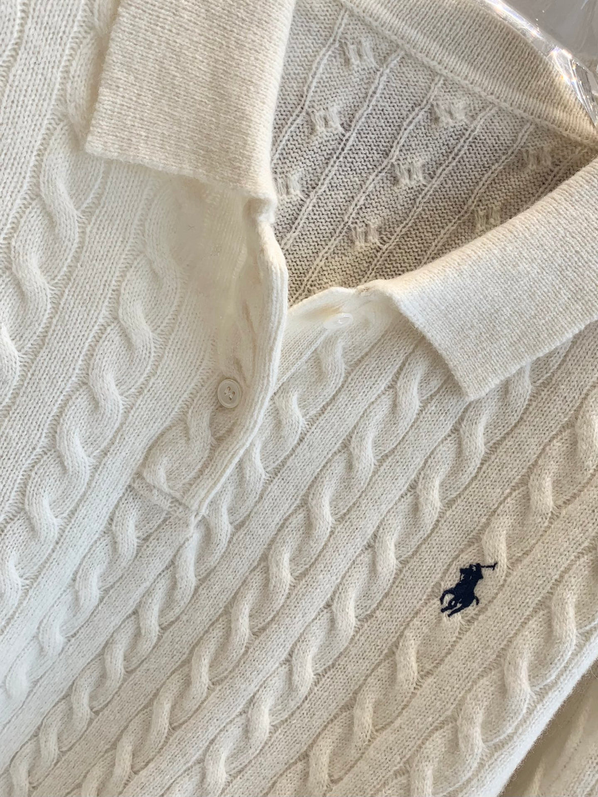 Ralph Lauren Cable Knit Sweater W Collar Women's