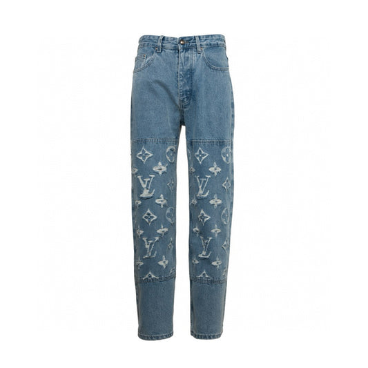 LV Washed Ripped Jeans