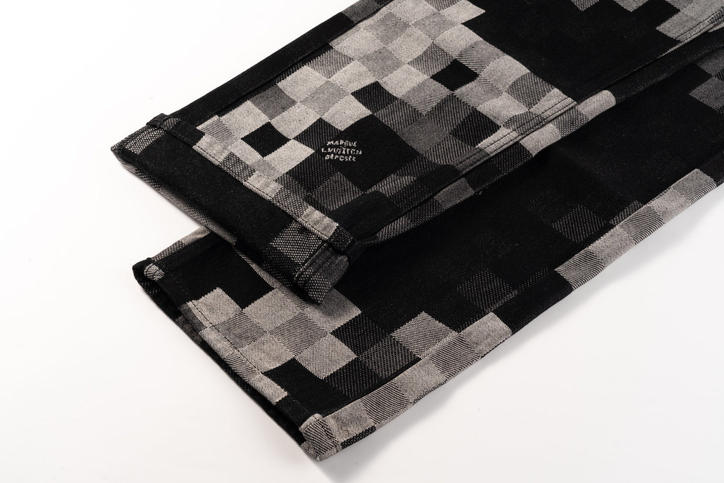 LV Pharrell Williams collaboration mosaic checkered Jeans