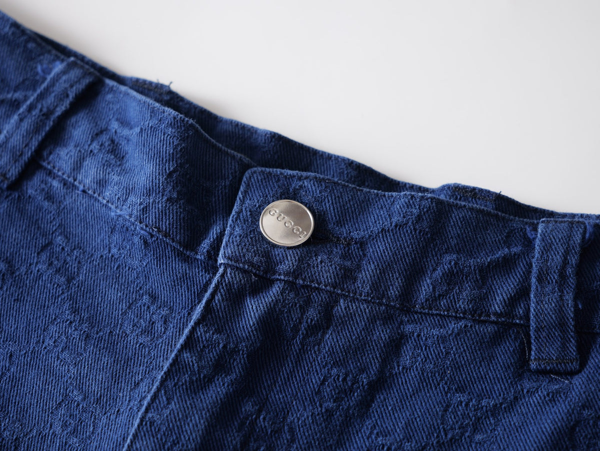 Gucci Jacquard Gradient Denim Shorts