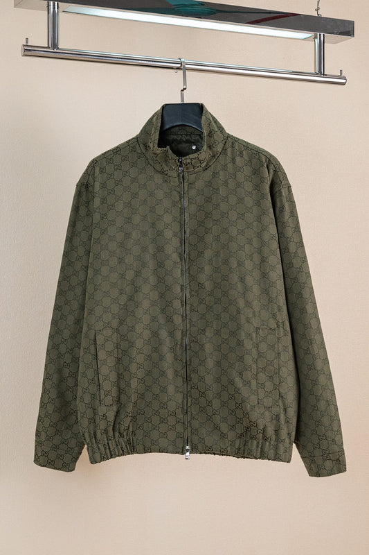 GG all-over jacquard stand collar jacket