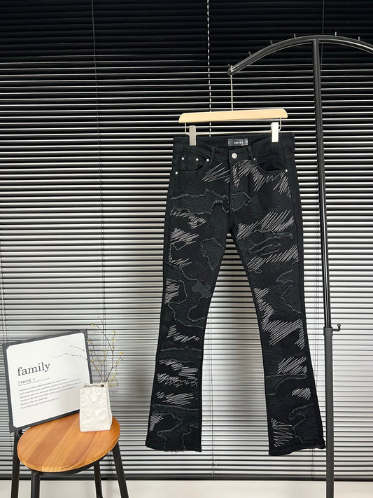 Amiri Embroidered Stretch Slim Fit Jeans