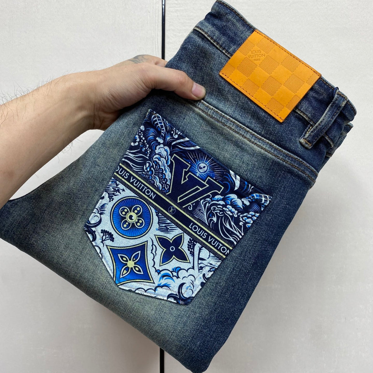 LV Slim Fit Straight-Leg Jeans