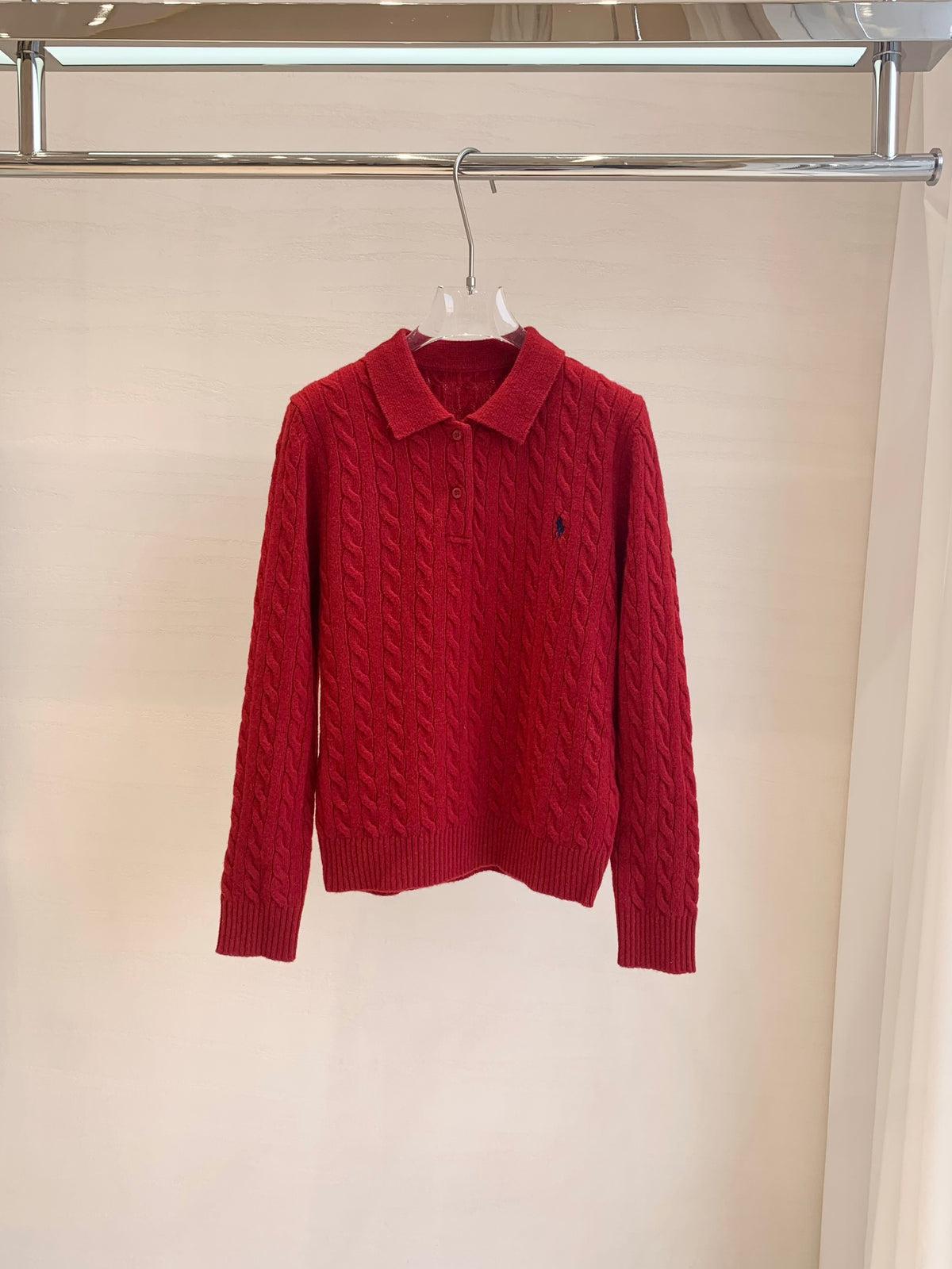 Ralph Lauren Cable Knit Sweater W Collar Women's