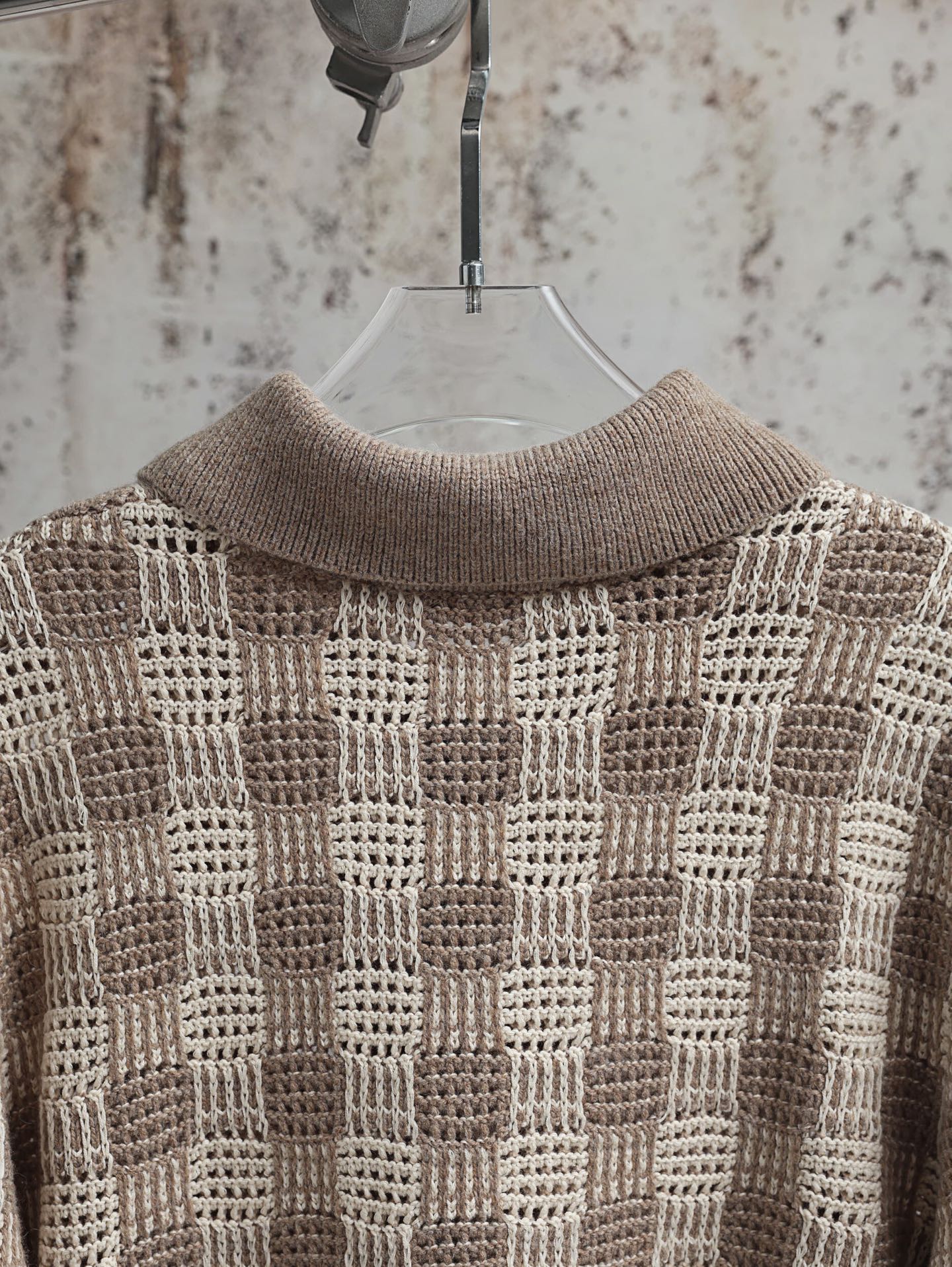 LV Tweed Jacquard Button-down Sweater