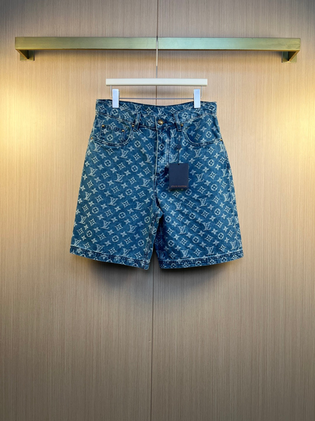 LV All-Over Denim Shorts