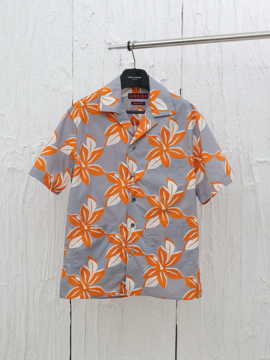 GG All-over Leaf Print Short-Sleeve Shirt