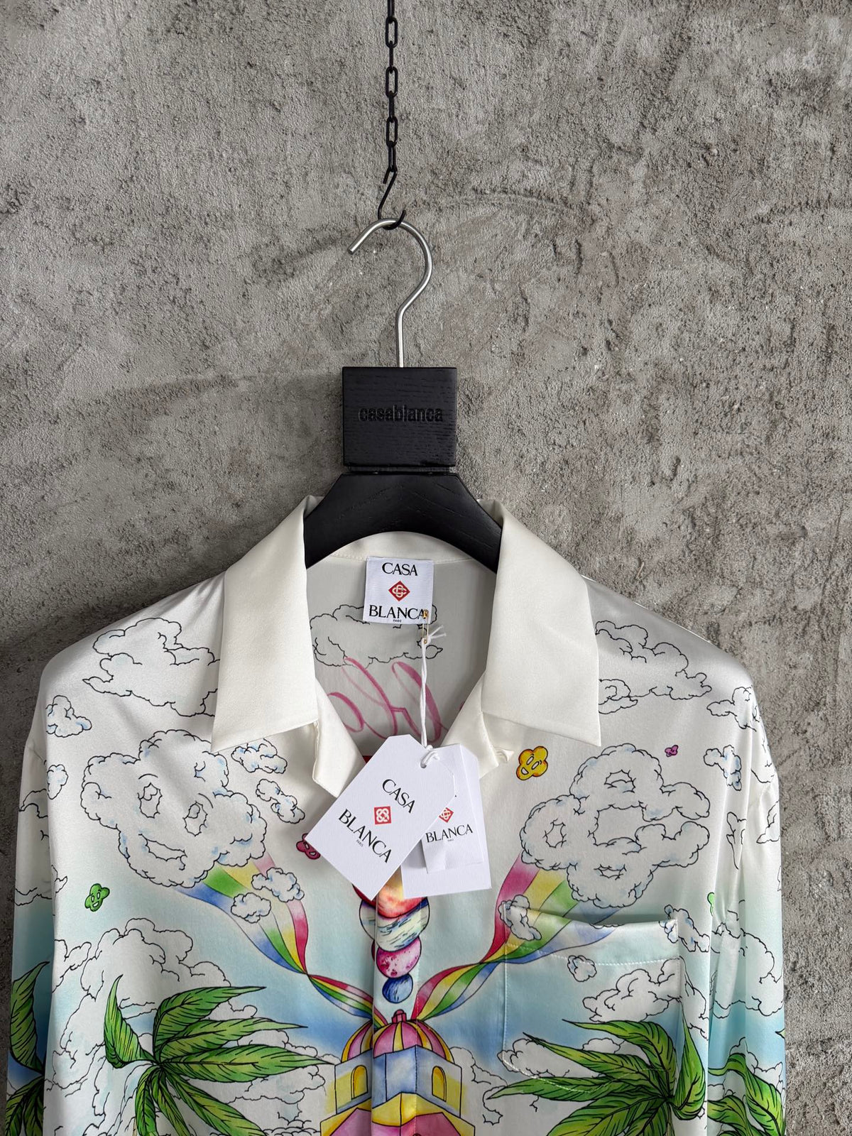 Casablanca Jacquard Silk Long-Sleeved Shirt